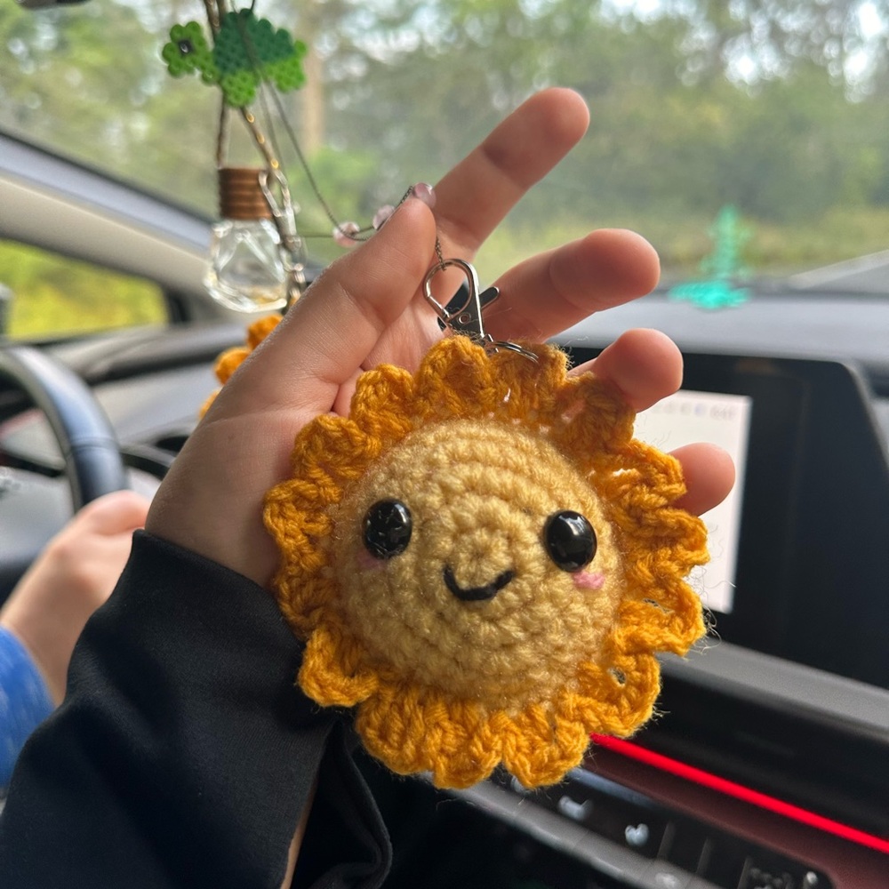 Yellow Crochet Sun Bag Charm